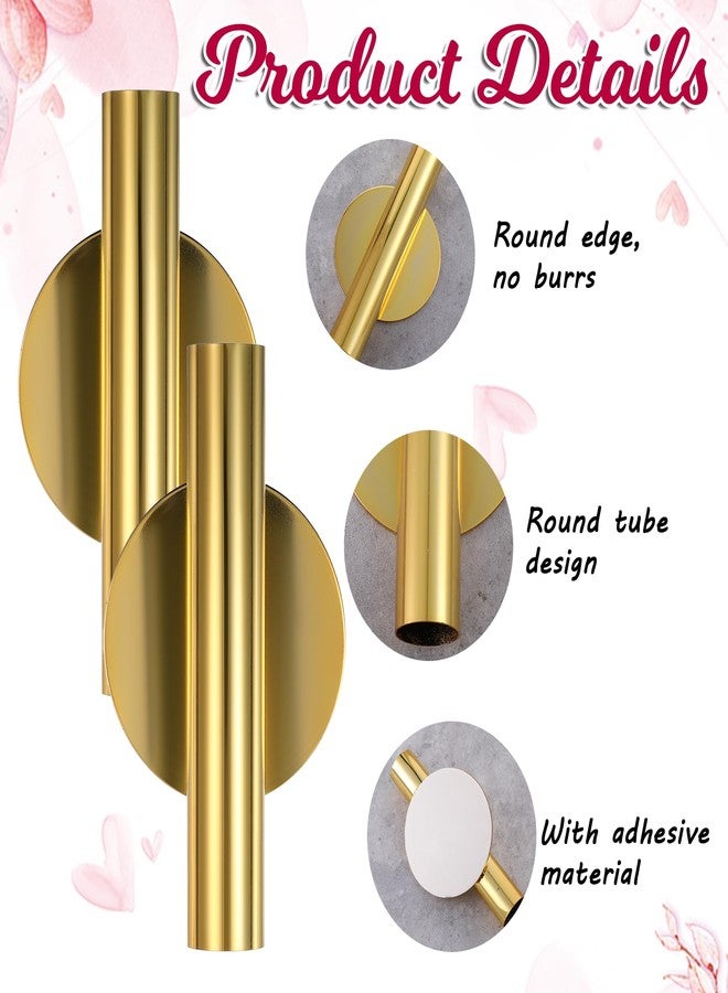 Zyghjort 2 PCS Wall Vases for Flowers, Gold Flower Vase Metal Hanging Plant Holder Small Gold Vase Flowers Tube Wall Planter Hanging Vase for Modern Home Decor Display Dried Faux Flower Fake Flower - Image 5